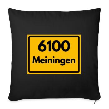 Alte Postleitzahl 6100 Meiningen | DDR - Sofakissenbezug 45 x 45 cm - Schwarz - Vorne