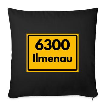 Alte Postleitzahl 6300 Ilmenau | DDR - Sofakissenbezug 45 x 45 cm - Schwarz - Vorne