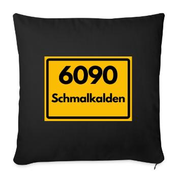 Alte Postleitzahl 6090 Schmalkalden | DDR - Sofakissenbezug 45 x 45 cm - Schwarz - Vorne