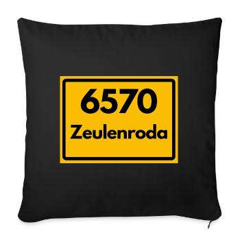 Alte Postleitzahl 6570 Zeulenroda, Thüringen, PLZ - Sofakissenbezug 45 x 45 cm - Schwarz - Vorne