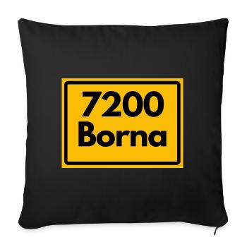 7200 BORNA HEIMATSTOLZ ORIGINAL KULT PUR SACHSEN - Sofakissenbezug 45 x 45 cm - Schwarz - Vorne