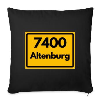 ANCIEN CODE POSTAL RETRO 7400 ALTENBURG - Housse de coussin décorative 45 x 45 cm - noir - Devant