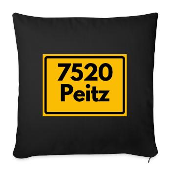 ALTE POSTLEITZAHL PLZ RETRO 7520 PEITZ - Sofakissenbezug 45 x 45 cm - Schwarz - Vorne