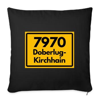 OLD POSTCODE ZIP CODE 7970 DOBERLUG KIRCHHAIN - Sofa pillowcase 17,3'' x 17,3'' (45 x 45 cm) - black - Front