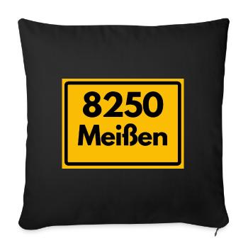 8250 SAXONY 01662 MEISSEN OLD POSTCODE ZIP CODE - Sofa pillowcase 17,3'' x 17,3'' (45 x 45 cm) - black - Front