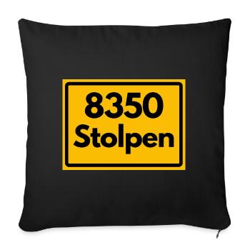 ALTE POSTLEITZAHL PLZ 8350 STOLPEN PLZ SACHSEN - Sofakissenbezug 45 x 45 cm - Schwarz - Vorne