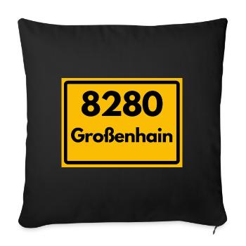 8280 SACHSEN 01558 GROSSENHAIN ALTE POSTLEITZAHL  - Sofakissenbezug 45 x 45 cm - Schwarz - Vorne