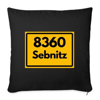 8360 SACHSEN 01855 SEBNITZ ALTE POSTLEITZAHL PLZ - Sofakissenbezug 45 x 45 cm - Schwarz - Vorne