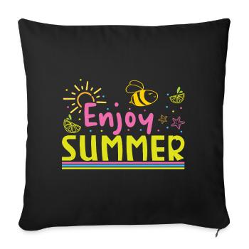 Enjoy the summer - Sofa pillowcase 17,3'' x 17,3'' (45 x 45 cm) - black - Front