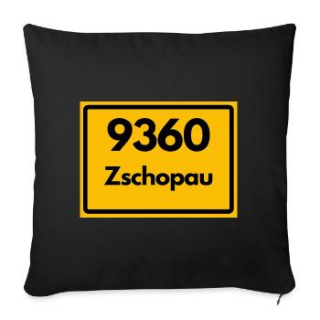 ALTE POSTLEITZAHL PLZ SACHSEN 9360 09405 ZSCHOPAU - Sofakissenbezug 45 x 45 cm - Schwarz - Vorne
