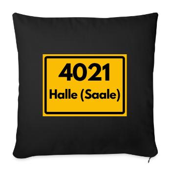 4021 HALLE SAALE DDR RÉTRO HEIMATSTOLZ - Housse de coussin décorative 45 x 45 cm - noir - Devant