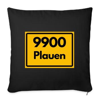 ALTE POSTLEITZAHL 9900 PLAUEN SACHSEN - Sofakissenbezug 45 x 45 cm - Schwarz - Vorne