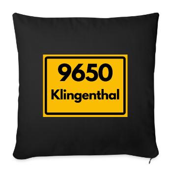 ANCIEN CODE POSTAL 9650 KLINGENTHAL SAXONY - Housse de coussin décorative 45 x 45 cm - noir - Devant
