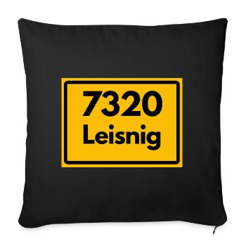 ANCIEN CODE POSTAL 7320 LEISNIG SAXE DDR - Housse de coussin décorative 45 x 45 cm - noir - Devant