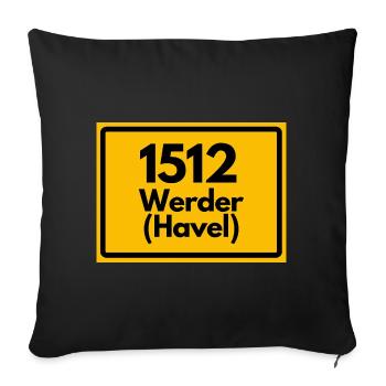 ALTE POSTLEITZAHL 1512 WERDER (HAVEL) BRANDENBURG - Sofakissenbezug 45 x 45 cm - Schwarz - Vorne