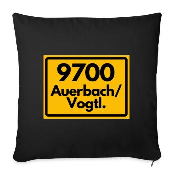 9700 ALTE POSTLEITZAHL PLZ SACHSEN AUERBACH VOGTL. - Sofakissenbezug 45 x 45 cm - Schwarz - Vorne