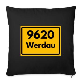 ALTE POSTLEITZAHL PLZ 9620 WERDAU SACHSEN OSTALGIE - Sofakissenbezug 45 x 45 cm - Schwarz - Vorne