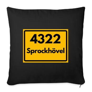 ALTE POSTLEITZAHL 4322 PLZ 45549 SPROCKHÖVEL NRW - Sofakissenbezug 45 x 45 cm - Schwarz - Vorne