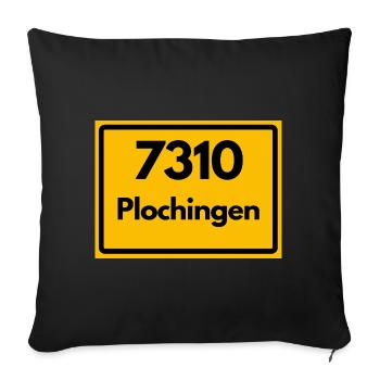 ALTE POSTLEITZAHL 7310 PLZ 73207 PLOCHINGEN BAWÜ - Sofakissenbezug 45 x 45 cm - Schwarz - Vorne