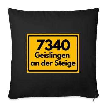 OLD POSTCODE 7340 73312 GEISLINGEN AD STEIGE - Sofa pillowcase 17,3'' x 17,3'' (45 x 45 cm) - black - Front