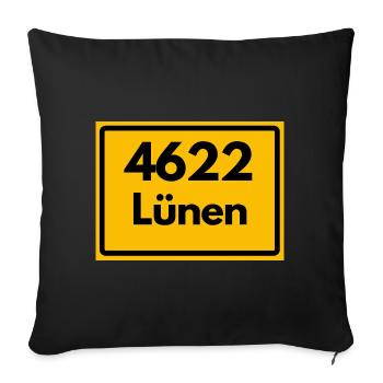 ALTE POSTLEITZAHL 4622 PLZ 44532 LÜNEN NRW - Sofakissenbezug 45 x 45 cm - Schwarz - Vorne