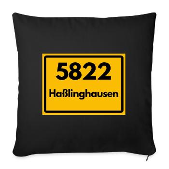 ALTE POSTLEITZAHL 5822 PLZ 45549 HASSLINGHAUSEN - Sofakissenbezug 45 x 45 cm - Schwarz - Vorne