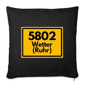 ALTE POSTLEITZAHL 5802 PLZ 58300 WETTER RUHR NRW - Sofakissenbezug 45 x 45 cm - Schwarz - Vorne