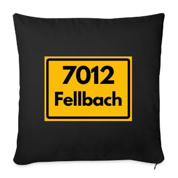 ALTE POSTLEITZAHL 7012 PLZ 70734 FELLBACH BAWÜ - Sofakissenbezug 45 x 45 cm - Schwarz - Vorne