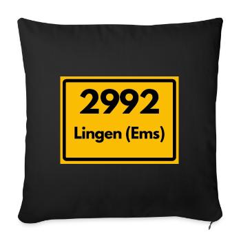 ALTE POSTLEITZAHL 2992 PLZ 49808 LINGEN EMS - Sofakissenbezug 45 x 45 cm - Schwarz - Vorne