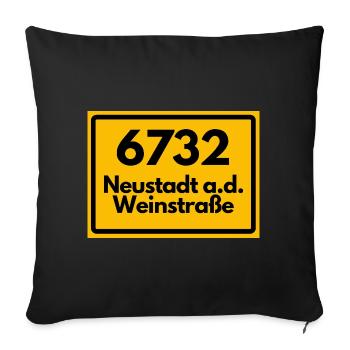 ALTE POSTLEITZAHL 6732 PLZ NEUSTADT AD WEINSTRASSE - Sofakissenbezug 45 x 45 cm - Schwarz - Vorne