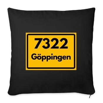 ALTE POSTLEITZAHL 7322 PLZ 73033 GÖPPINGEN BAWÜ - Sofakissenbezug 45 x 45 cm - Schwarz - Vorne