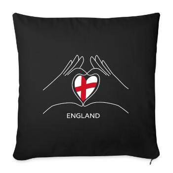 England Heart with English Flag Fan - Sofa pillowcase 17,3'' x 17,3'' (45 x 45 cm) - black - Front