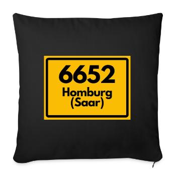 ALTE POSTLEITZAHL 6652 PLZ 66424 HOMBURG SAAR SAAR - Sofakissenbezug 45 x 45 cm - Schwarz - Vorne