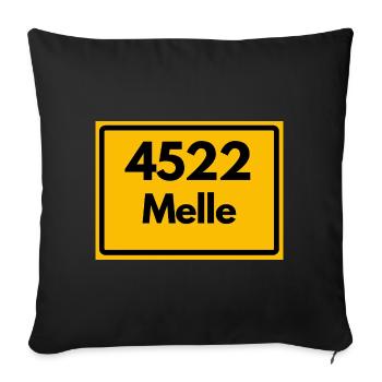 OLD POSTCODE 4522 ZIP 49324 MELLE NIEDERSACHS - Sofa pillowcase 17,3'' x 17,3'' (45 x 45 cm) - black - Front