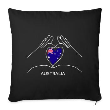 Cœur de l’Australie avec drapeau australien Australie - Housse de coussin décorative 45 x 45 cm - noir - Devant