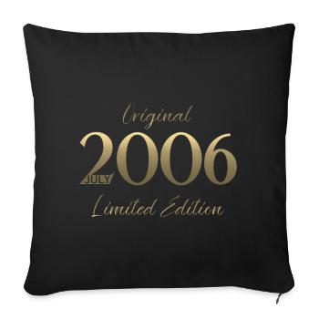 20th Birthday Gift Vintage July Vintage 2006 - Sofa pillowcase 17,3'' x 17,3'' (45 x 45 cm) - black - Front