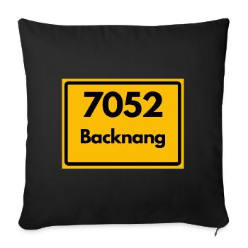 OLD POSTCODE 7052 ZIP 71522 BACKNANG BAWÜ - Sofa pillowcase 17,3'' x 17,3'' (45 x 45 cm) - black - Front