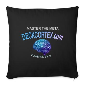 Neon Gehirn DeckKortex Kartenkunst - Sofakissenbezug 45 x 45 cm - Schwarz - Vorne