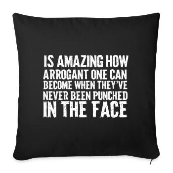 Typographie en gras jamais perforée - Housse de coussin décorative 45 x 45 cm - noir - Devant