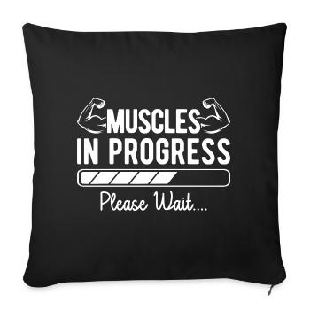 Powerlifting Bodybuilder Muscles In Progress Gym - Sofa pillowcase 17,3'' x 17,3'' (45 x 45 cm) - black - Front