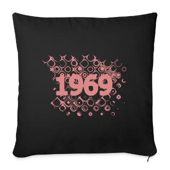 retro 1969 - Sofa pillowcase 17,3'' x 17,3'' (45 x 45 cm) - black - Front