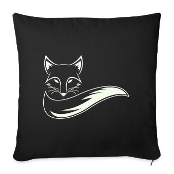 Fuchs Silhouette mit Schweif - Sofakissenbezug 45 x 45 cm - Schwarz - Vorne
