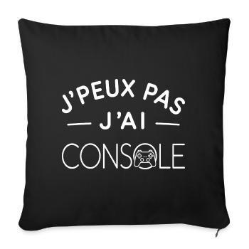 Console Humour Cadeau Passionné de Jeux Vidéo - Housse de coussin décorative 45 x 45 cm - noir - Devant