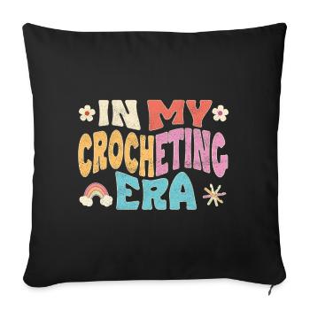 À mon époque du crochet - Housse de coussin décorative 45 x 45 cm - noir - Devant