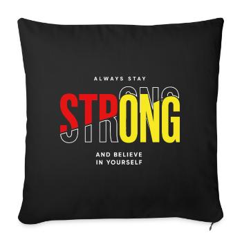 Always Strong: Leuchtend rot Gelb Tippfehler - Sofakissenbezug 45 x 45 cm - Schwarz - Vorne