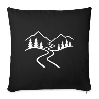 Minimalist hiking trail in the mountains - Sofa pillowcase 17,3'' x 17,3'' (45 x 45 cm) - black - Front
