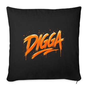 DIGGA – Urban Graffiti Statement - Sofakissenbezug 45 x 45 cm - Schwarz - Vorne