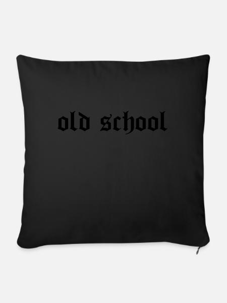 "Old School" - Housse de coussin décorative 45 x 45 cm - noir