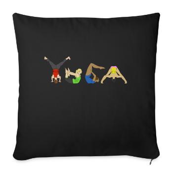 Yoga Poses - Sofa pillowcase 17,3'' x 17,3'' (45 x 45 cm) - black - Front