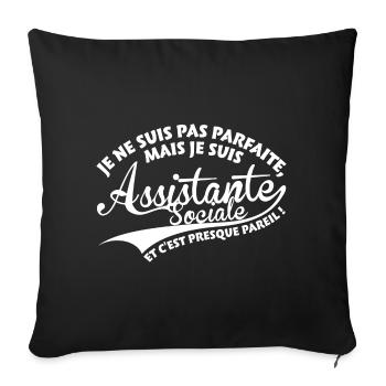 Parfaite Assistante Sociale - Housse de coussin décorative 45 x 45 cm - noir - Devant